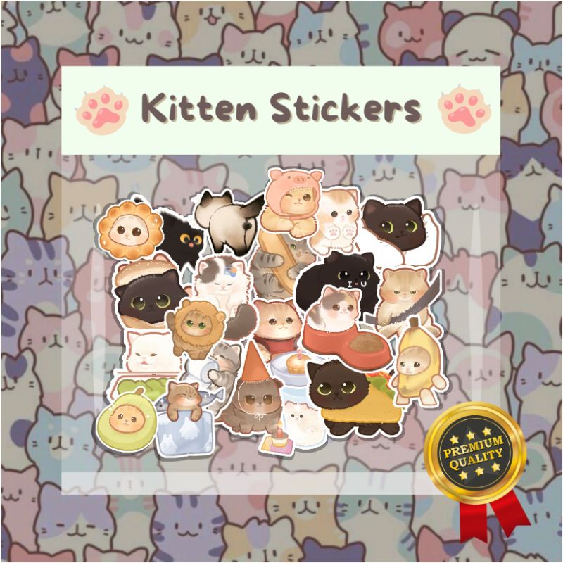50PCS++ STICKER ANAK KUCING LUCU | STICKER KITTEN | ANAK KUCING LUCU | STICKER AESTHETIC