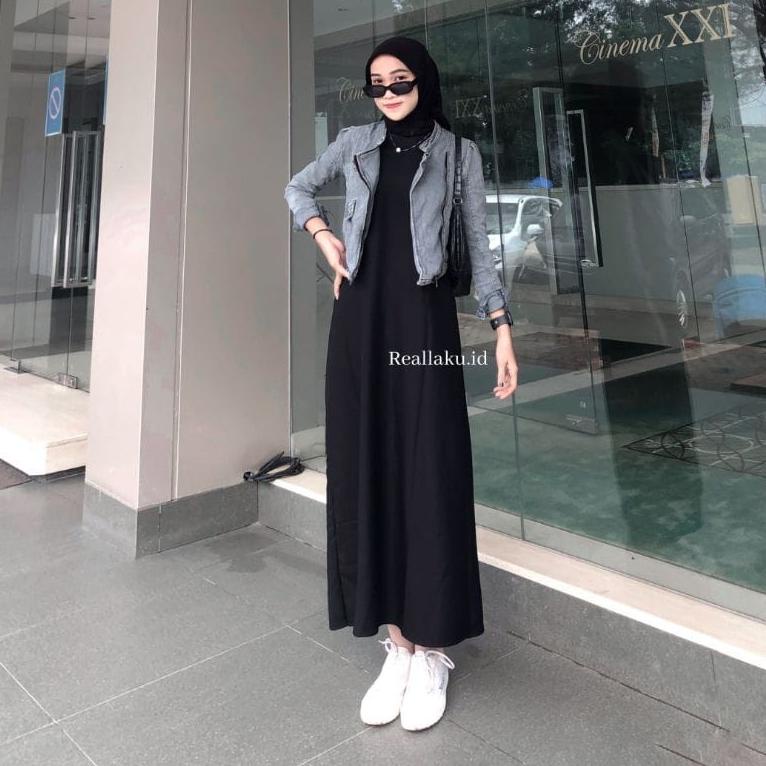 BEST SELLER Inner Dress Panjang Tanpa Lengan S M L XL // Singlet Sleeveless Inner Span Maxi Allsize 