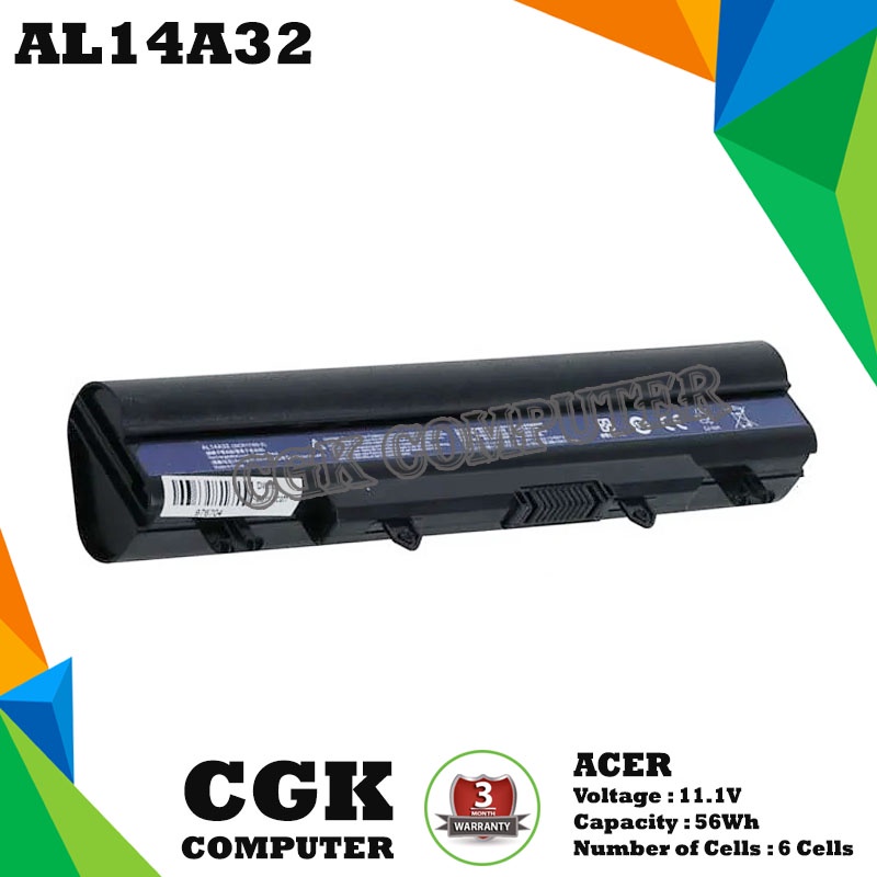 Baterai Laptop AC3R Aspire E14 E15 E5-411 E5-421G E5-471 E5-471G AL14A32