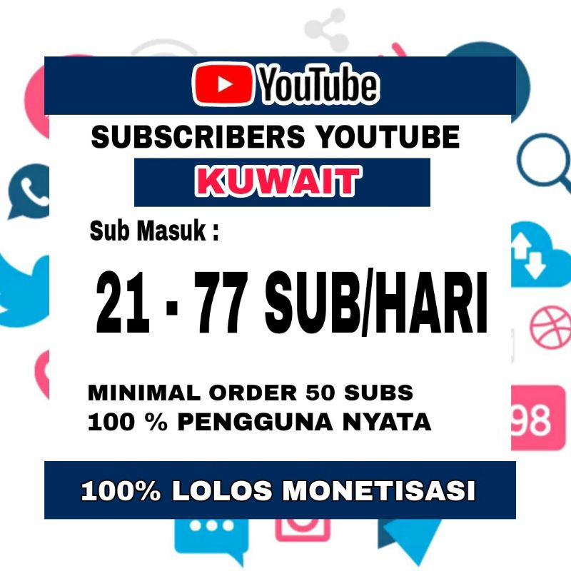 SUBSCRIBER YOUTUBE MONETISASI KUWAIT NO DROP - TERMURAH