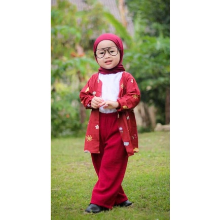 one set 3 in 1 anak kiyowo crinkle mix rayon 1-6 tahun