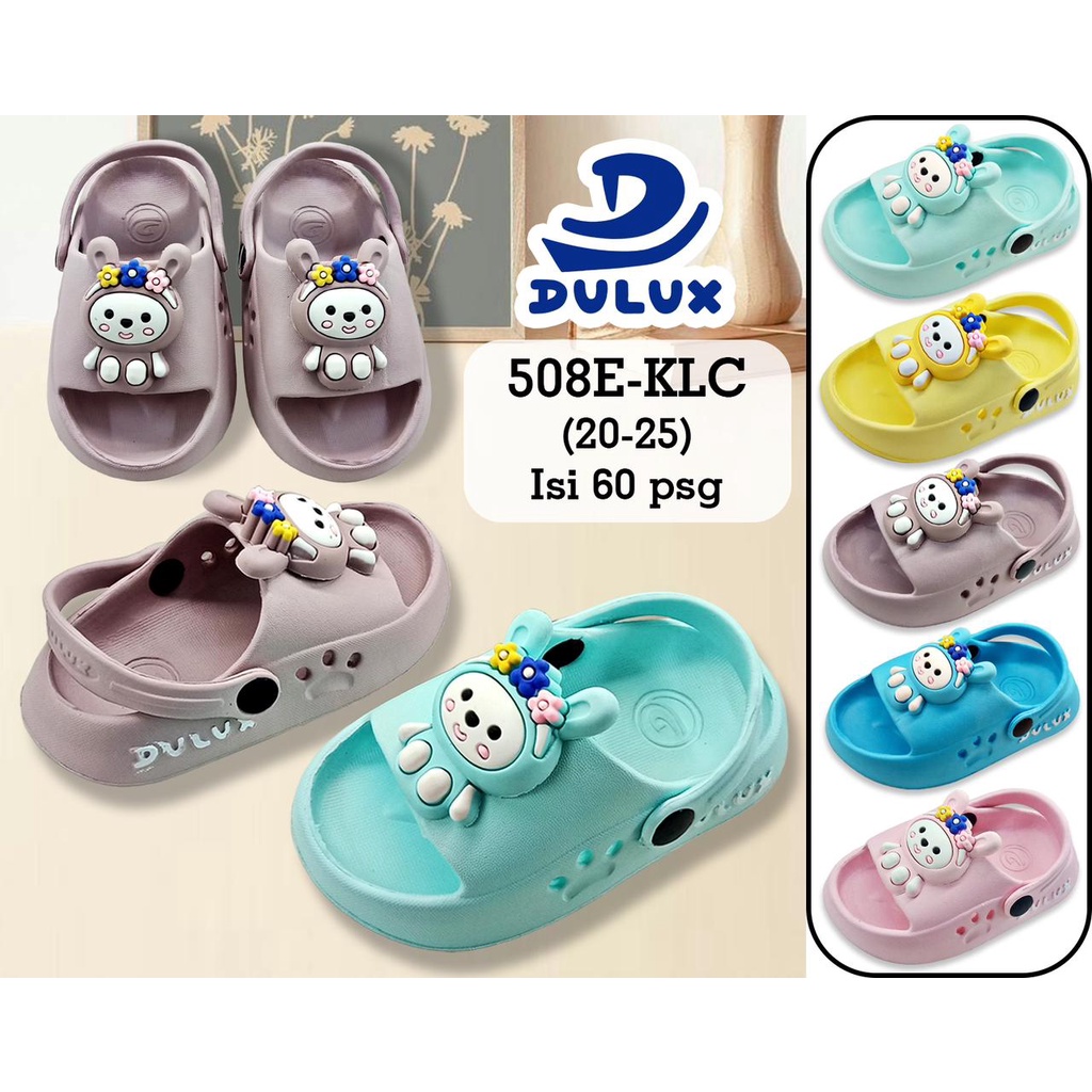 DX-508E-KLC Sandal Anak Perempuan Selop Tali Belakang Karakter Kelinci / Sandal Selop Karet Anak Cewek Merek Dulux Size 20-25