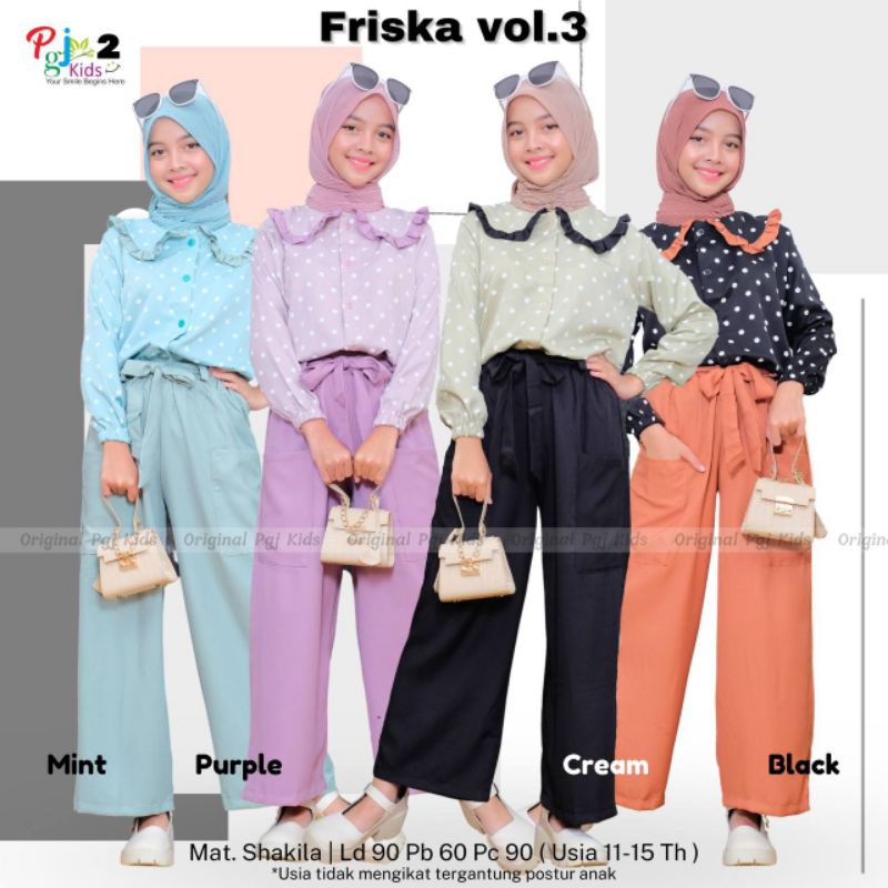 100% ORI Friska #3 daily set anak by PGJ Kids 2 / Ld 90 Pjc 90