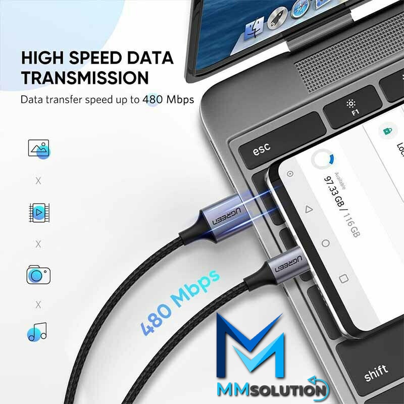 UGREEN Kabel Data USB to Type C Fast Charging Data Cable 3A