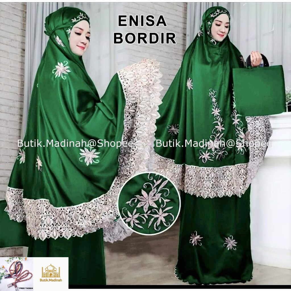 BUTIK.MADINAH PAKET HAMPERS MUKENA DEWASA ENISA LUNA MAYA RENDA BORDIR SITI KHADIJAH PASTELEENA