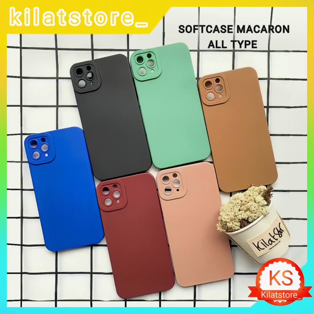 Soft Case Macaron Candy + Protect Camera for Iphone