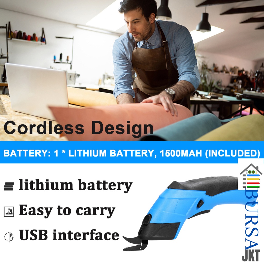 GUNTING POTONG KAIN KARPET KERTAS KARTON PVC 3.6V CUTTING MACHINE ELECTRIC SCISSOR