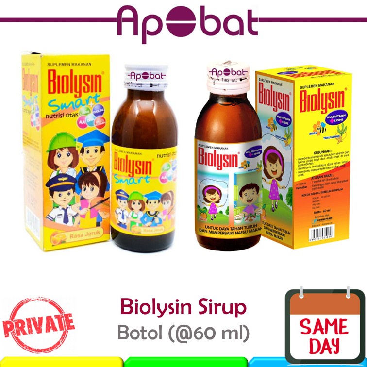 - ApObat - Biolysin SIRUP / SMART Multivitamin Daya Tahan Tubuh Tumbuh Kembang Otak Biolisin Biolisy