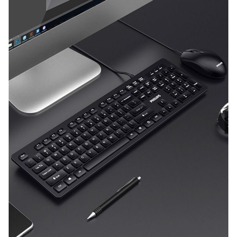 PHILIPS SPT6264 Combo Keyboard dan Mouse Kabel USB 2400 DPI