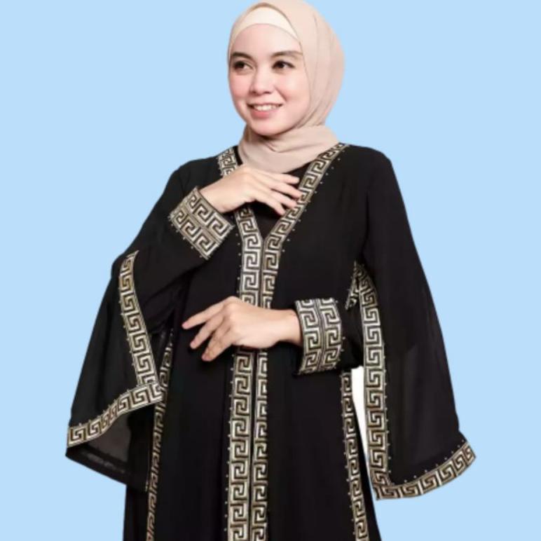 {SRW.17Fe23a} ABAYA Renda G Gamis Dubai 195  dress busana muslimah syari