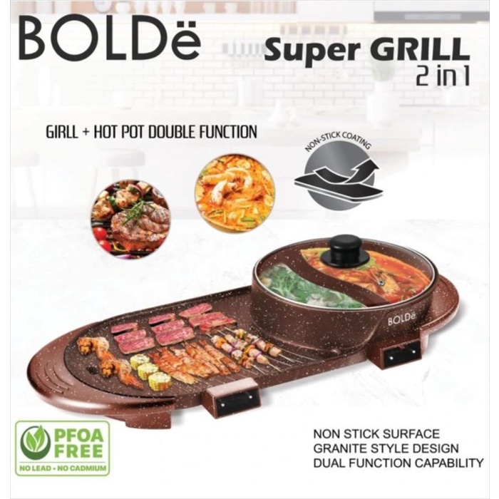 Terlaris Bolde Super Electric Grill 2 In 1 - Hot Pot Bbq Shabu Suki Elektrik
