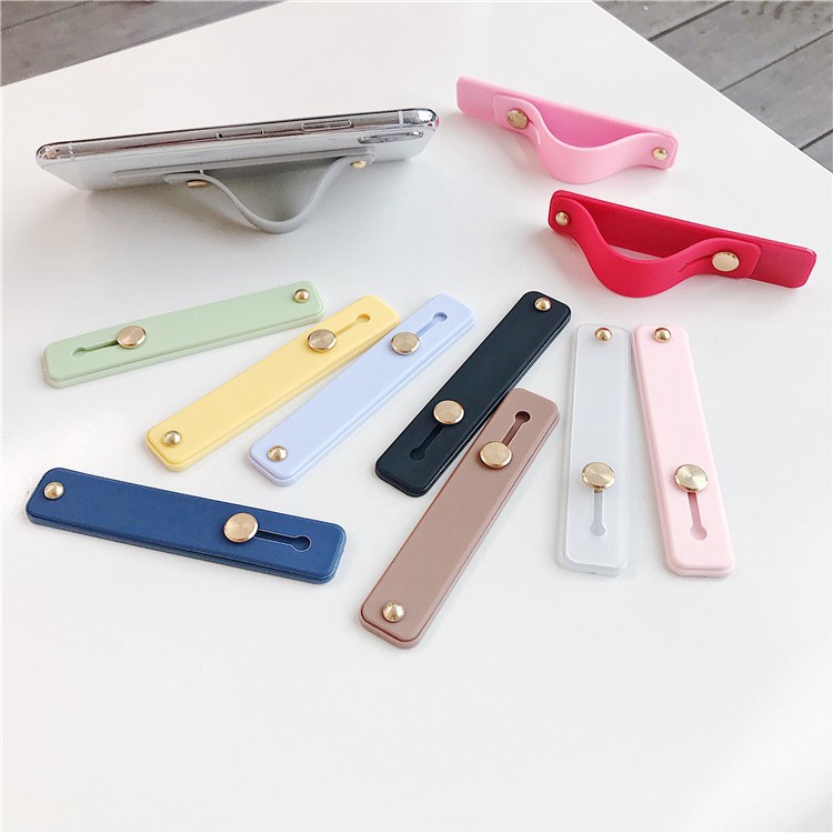 T&amp;Y Strap Bracket Silicone Polos Tipis Phone Holder Stand Universal For Iphone Android Finger Grip Hand Multiband Sandaran HP Murah Import