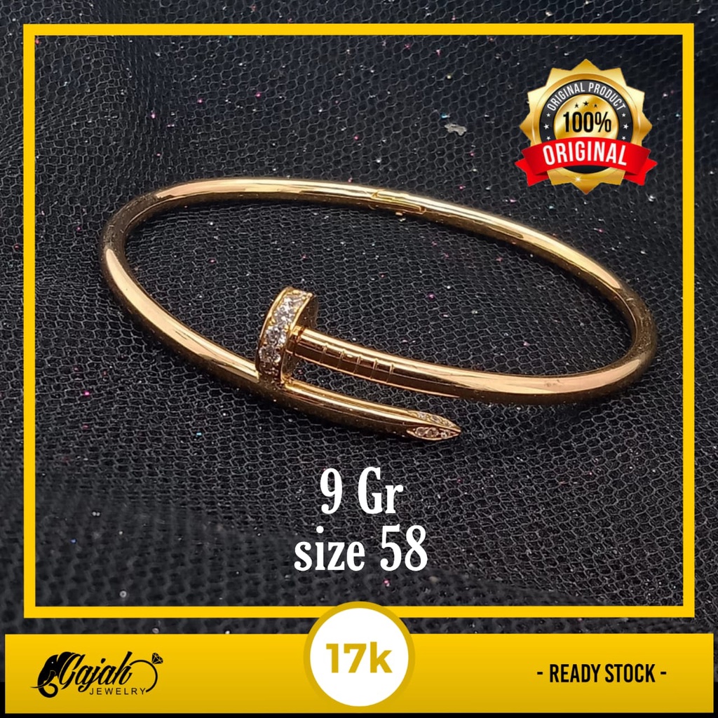 Gelang emas 17k - 9 gr kadar 750 - 4258