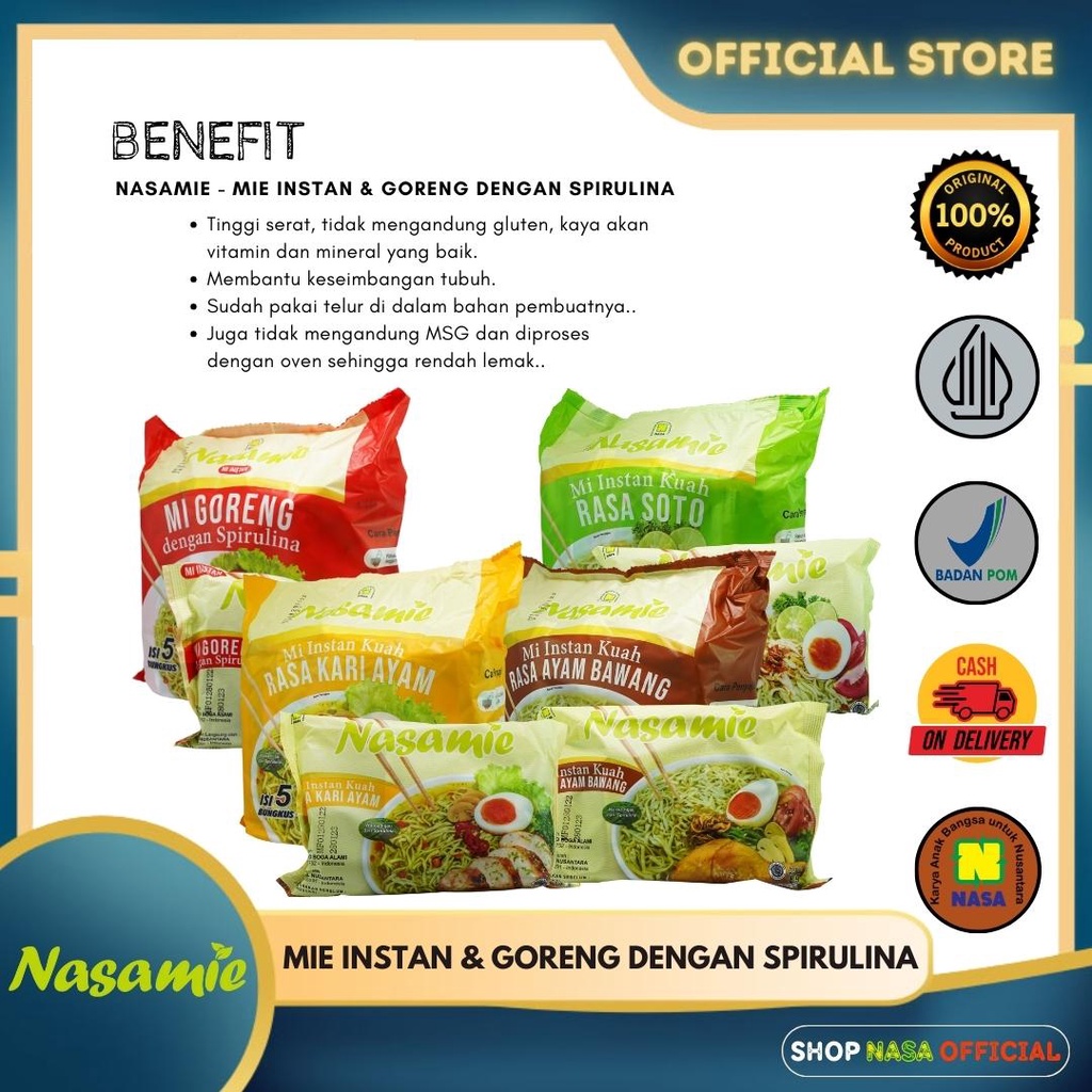 

NASAMIE MIE INSTAN DENGAN SPIRULINA
