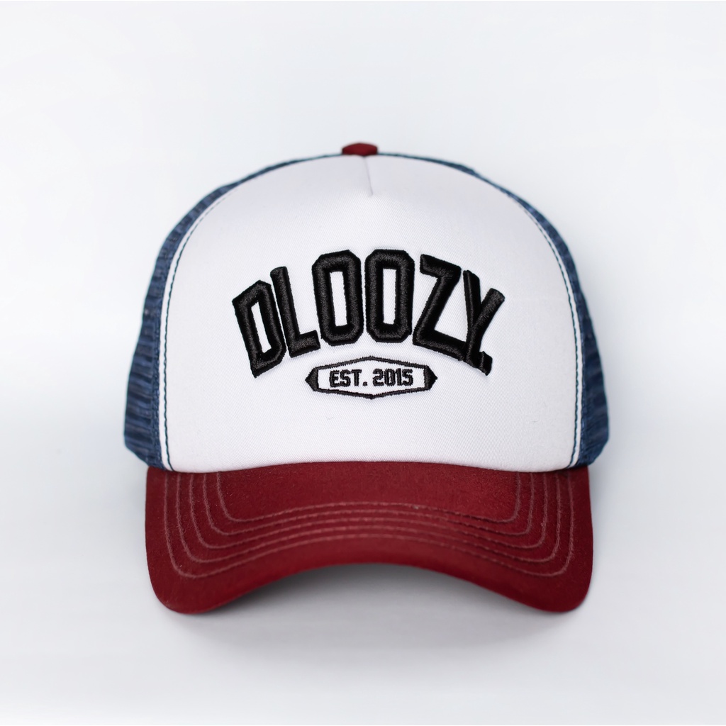 Topi Jaring Pria DLOOZY Trucker Hats Putih Maroon Navy Caps