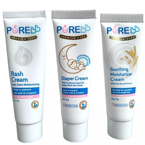 PURE BB Skin Care Treatment Set Travel Baby Soothing Diaper Rash Cream