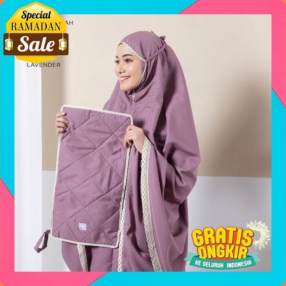 Mukena Mukenah Rukuh Alat Perlengkapan Sholat Wanita Dewasa Potongan Katun Bordir Renda Sakura Arraf