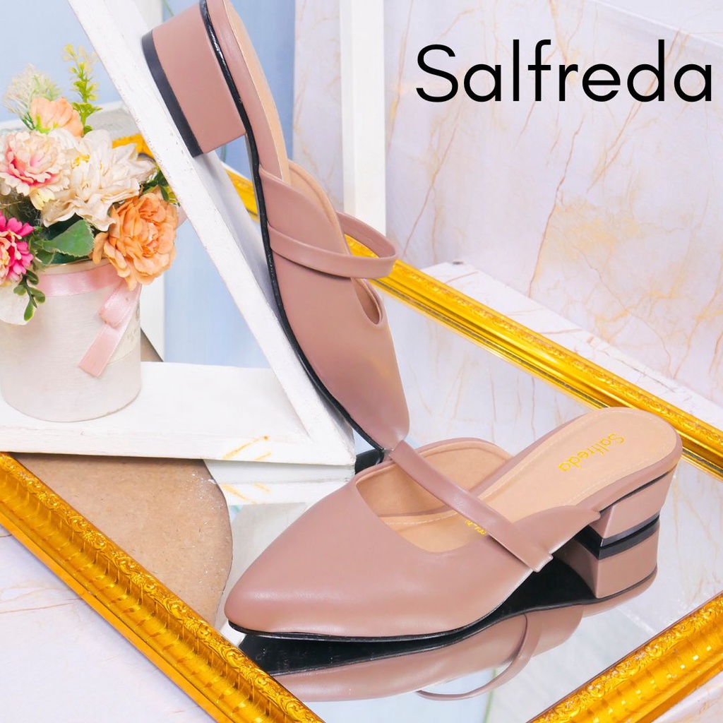 Sandal Wanita Ori Sepatu Sendal Kerja Kekinian Terbaru Elegan Simple Mewah Ori Import Impor Korea Hak Heels 3 cm Kantoran RB70004