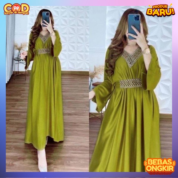 Dres Syari Nyaman Digunakan Baju Ibuibu Kondangan Pakean Perempuan Muslim Kaftan Remaja Terbaru 2023