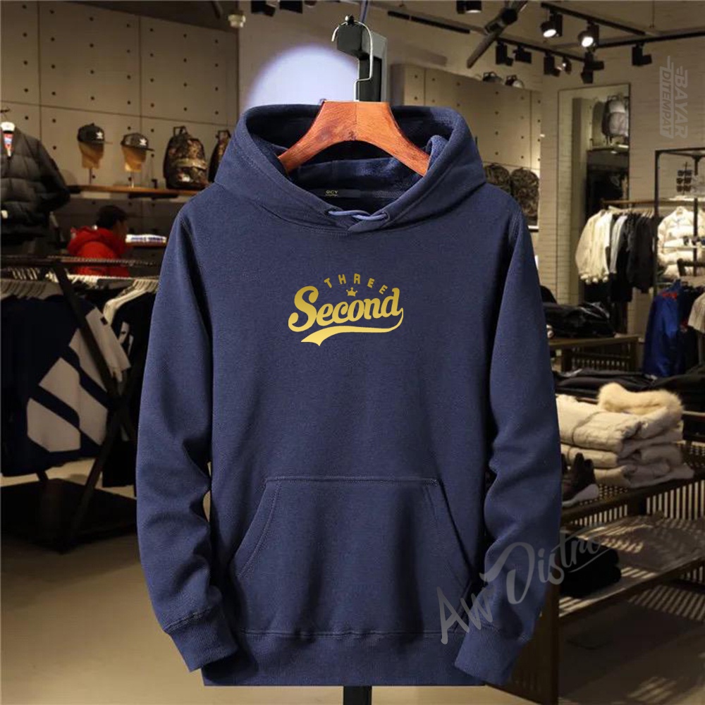 COD Hoodie Distro THR3S3COND Text Gold Premium Quality Sweater Tulisan Jaket Cewek/ Cowok Kata-Kata Hoodie Sablon