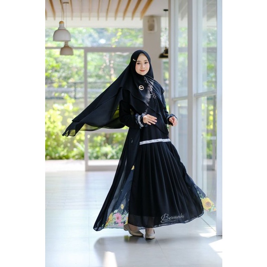 Gamis Syar'i,Set Gamis plus hijab Ori bermerk,Gamis Ceruty Armany
