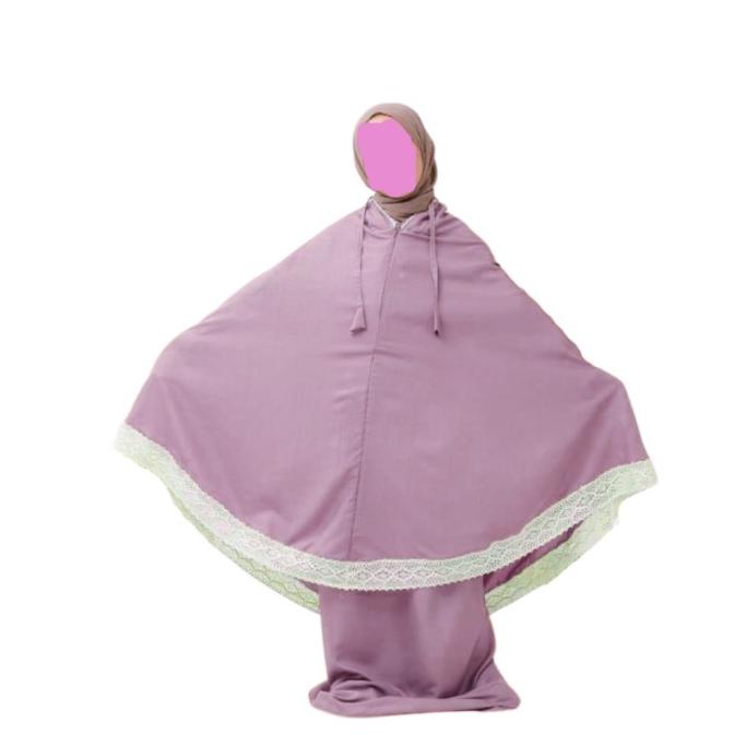 Mukena Anak Tanggung 2 in 1 Mukena Resleting Mukena Renda Polos