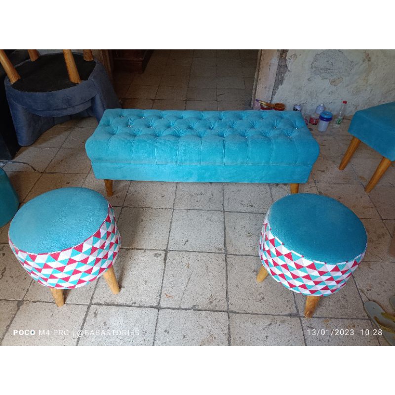 Sofa bench stool set minimalis decor