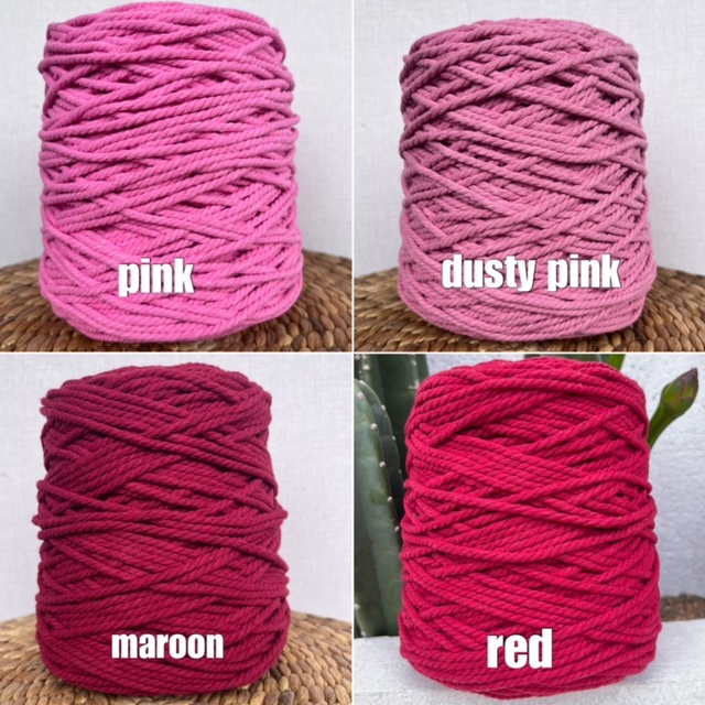 Tali macrame warna cotton rope 4mm 1KG part I