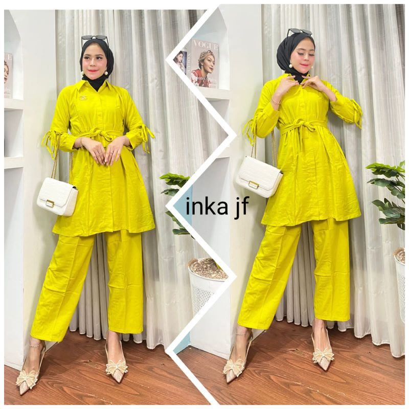 One Set Tunik Wanita Kekinian Baju Setelan Wanita Rayon Terlaris Setelan Tunik Wanita Terbaru One Se