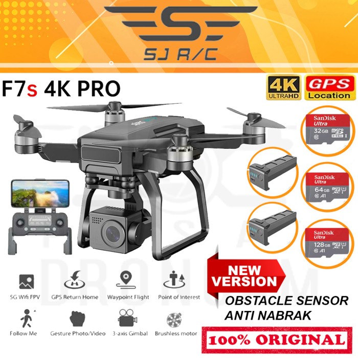 DRONE BEYONDSKY SJRC F7 SPECIAL GPS 3-AXIS GIMBAL 4K EXTRA 2 BATTERY