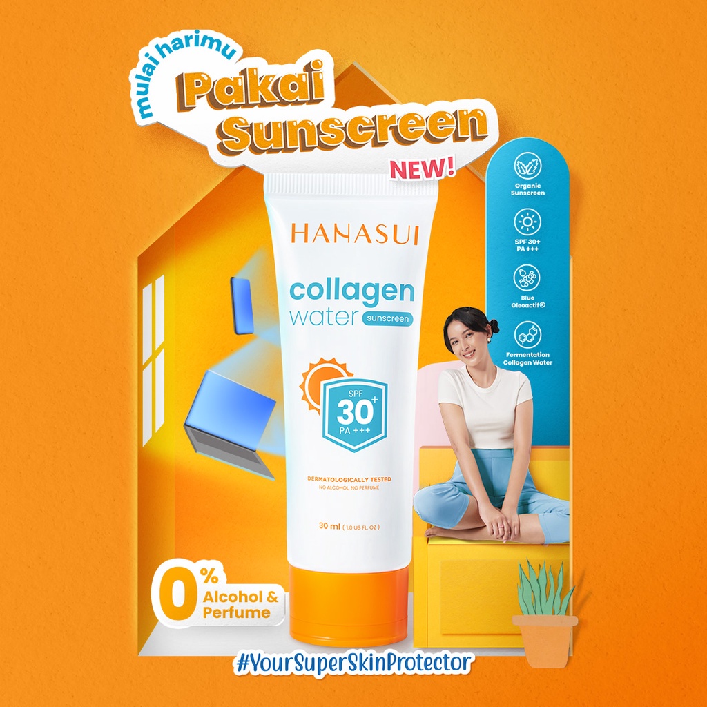Hanasui Collagen Water Sunscreen SPF 50 SPF 30 Sunblock Wajah