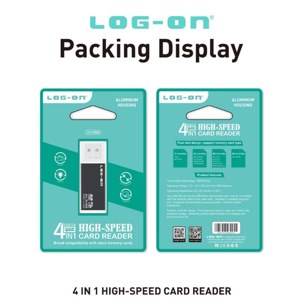 Log On Card Reader 4 in 1 High Speed Multi Function LO-CR06