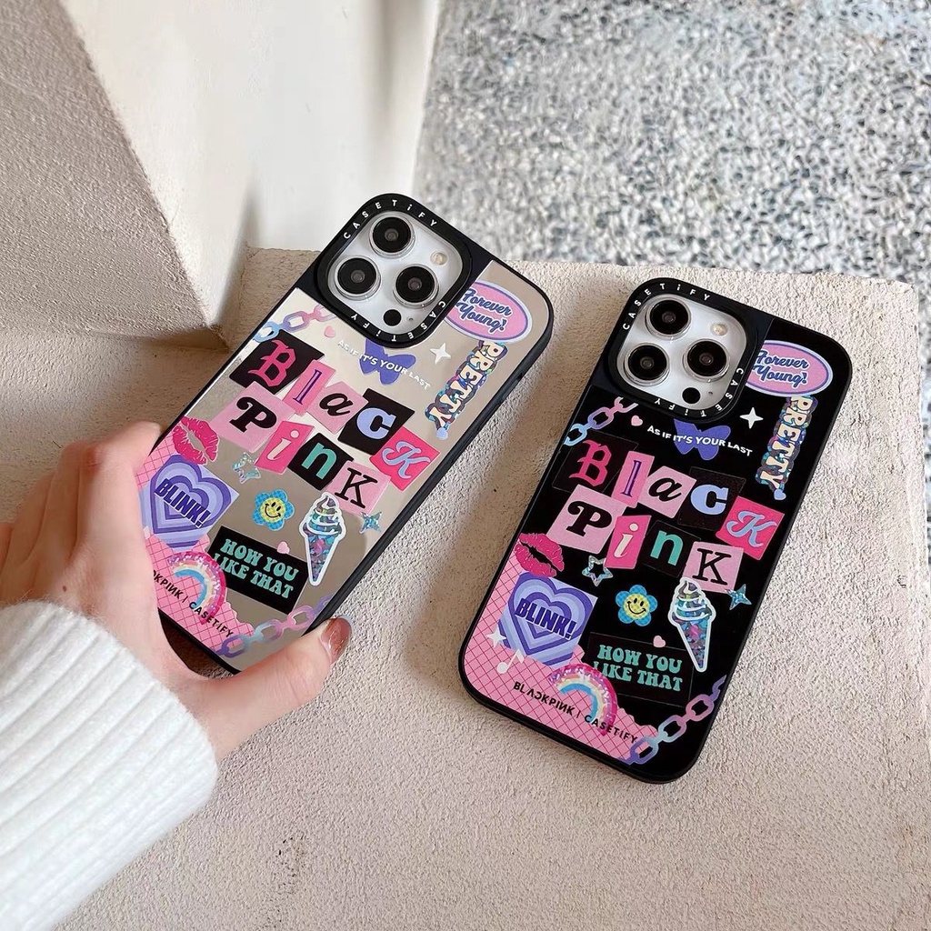 NEW PREMIUM Case !! BLACK PINK MIRROR SOFTCASE IPHONE 14PROMAX 14PRO 14 PLUS 14 13PROMAX 13PRO 13 12PROMAX 12PRO 12 11 SOFTCASE BLACKPINK CASTI-FY BLINK