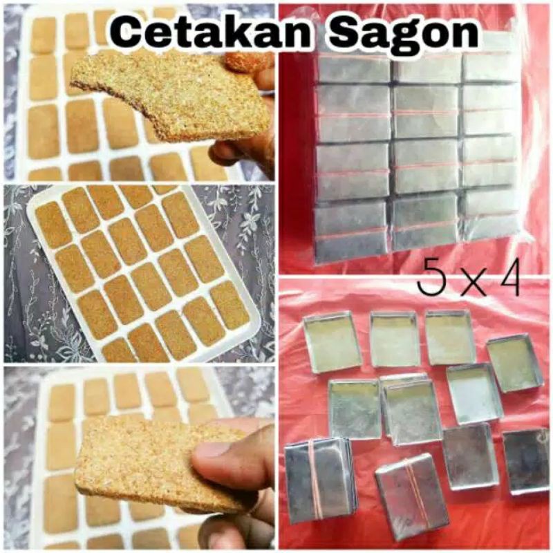 Cetakan kue sagon kotak 1pak isi 20Pcs