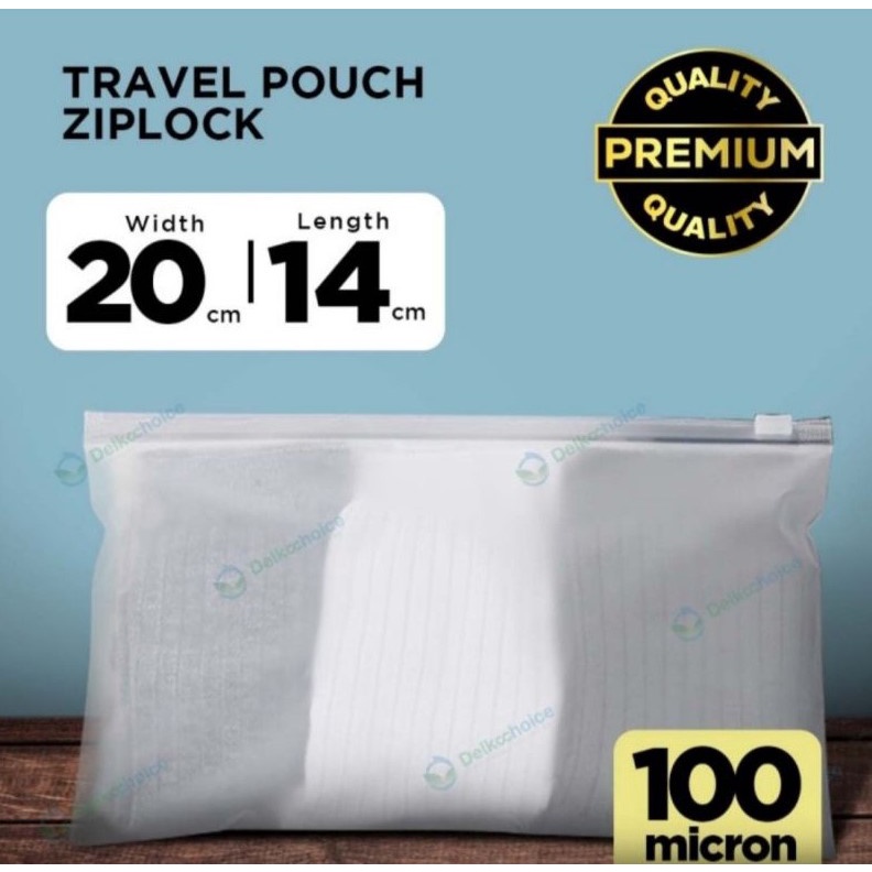 Travel Pouch 20x14 Premium 100Mic Pouch Organizer Ziplock Matte