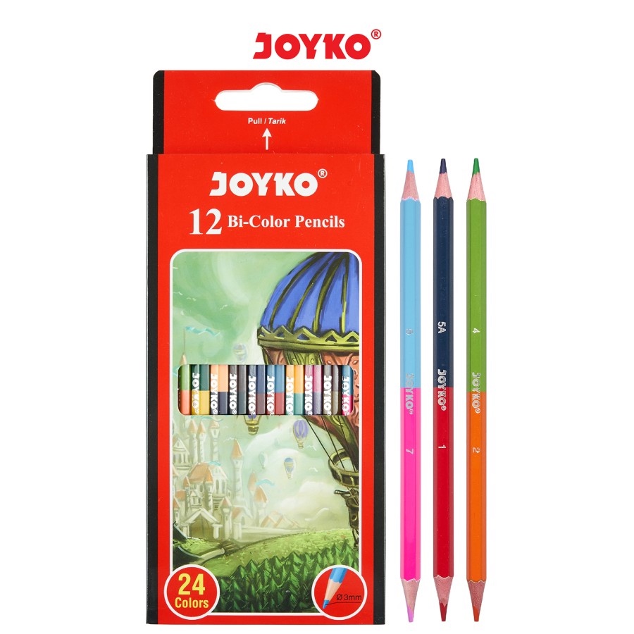 

JOYKO BI-COLOR PENCILS DUO COLOR / PENSIL WARNA 2 SISI JOYKO CP-BI101 BI COLOUR