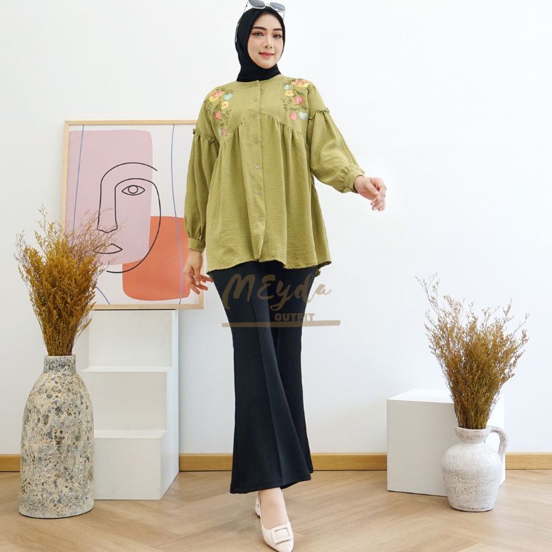 Cloudy Blouse Crinkle Airflow Bordir / Cloudy Top Crinkle