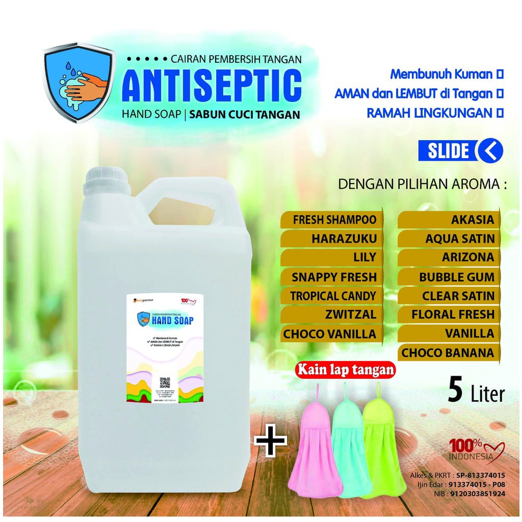 Sabun Cuci Tangan Antibakteri Antiseptik HANDSOAP Aroma Parfum EDT 5 Liter