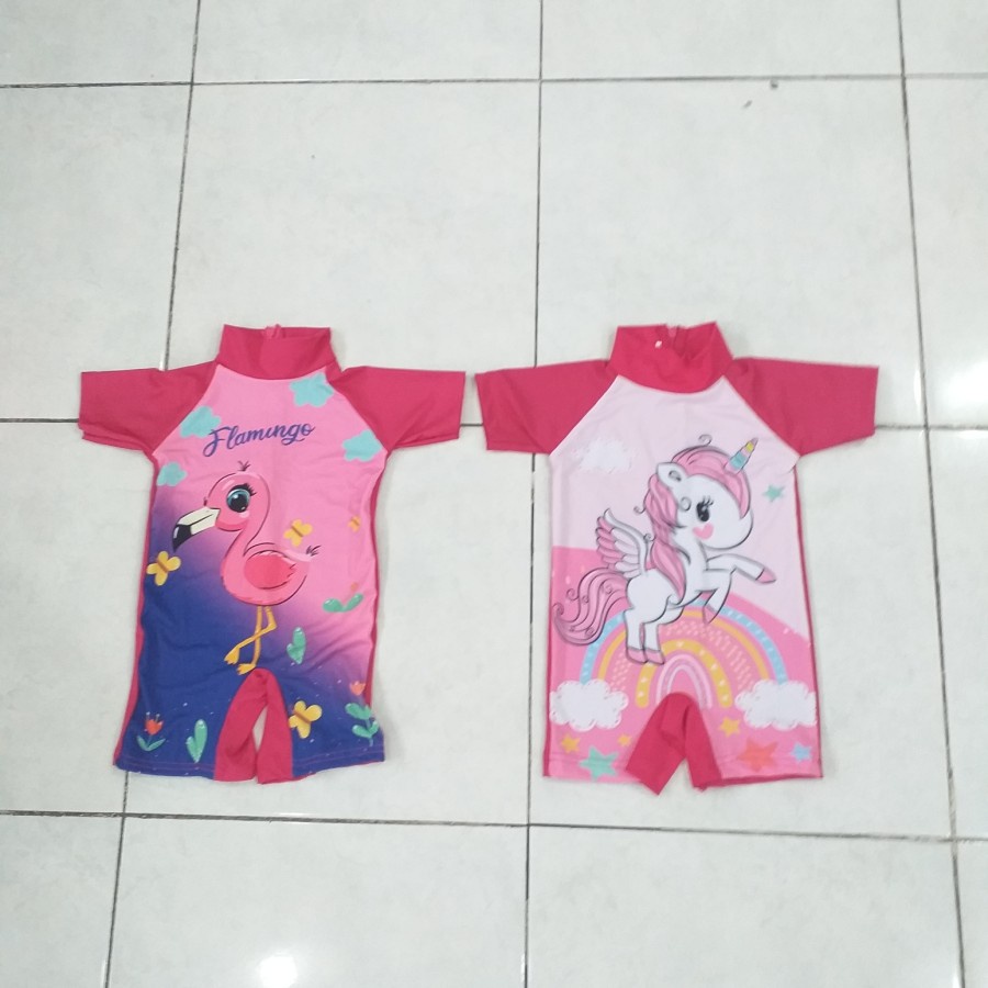 Baju Renang Bayi 1-2 th Diving SHARK DINO PAUS SEA HORSES MINI LUCU SAPI MOO PENGUIN FLAMINGO UNICORN GOOD