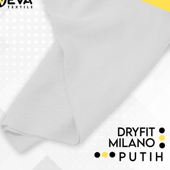 ✻ Bahan Kain Jersey Dryfit Milano Putih - Kain Drifit Weva Textile Ω