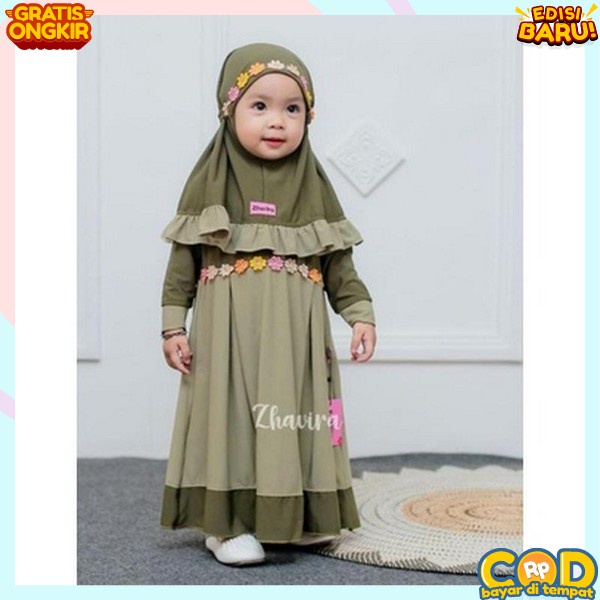 Dress Muslim Anak Baju Lebaran 2023 Korea Kekinian Dres Remaja Motif Maxi Kids 2023 Gamis Perempuan 