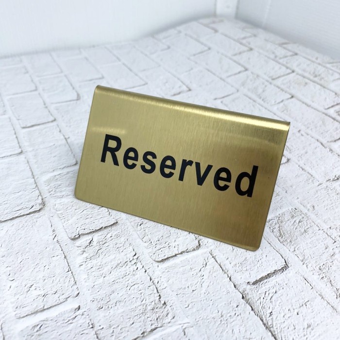 

Reserved sign plat stainless steel papan stationery office