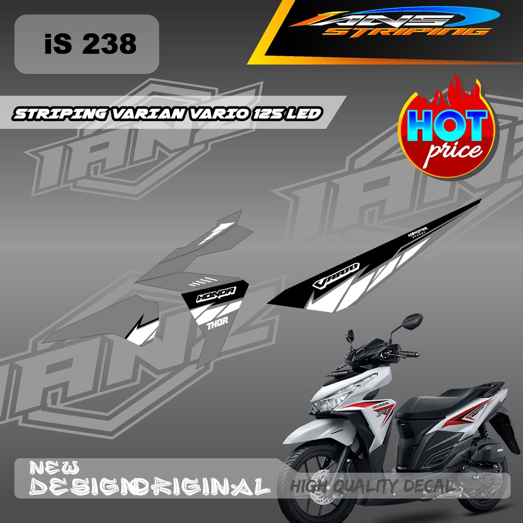 STIKER DECAL VARIO 125 LED SIMPEL / DECAL VARIO 125 LED GRAFIK RACE / STIKER KERETA VARIO 125 LED IS238