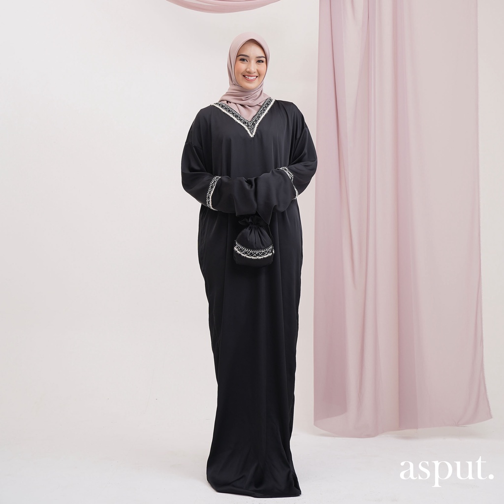 ASPUT - Cyrus Black Mukena Abaya Turki Polos