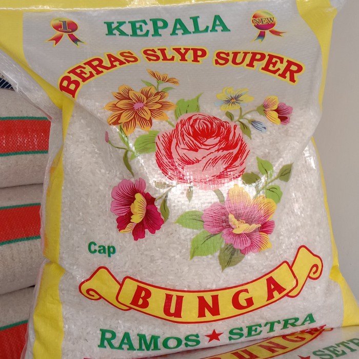 

Beras premium 5kg cap kembang