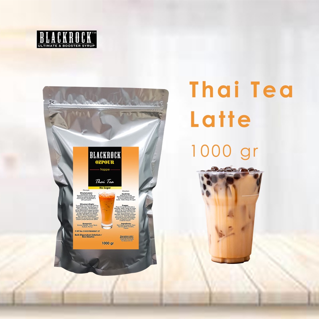 

Blackrock Ozpour Frappe Powder minuman serbuk 1 kg - Thai Tea Latte