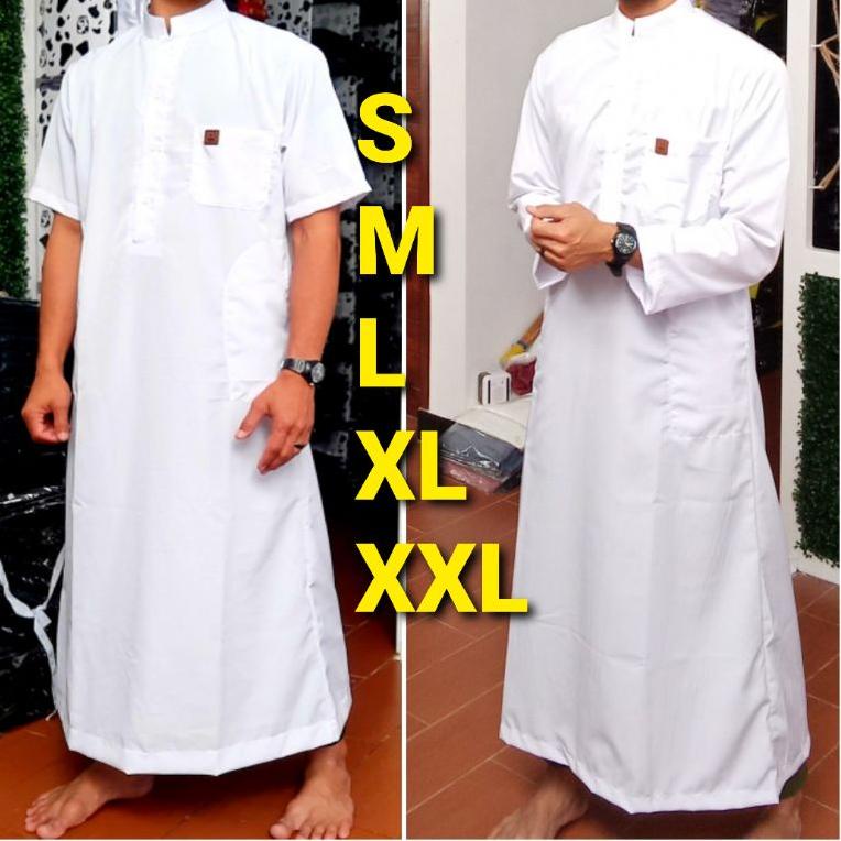 CHEKOUT Gamis pria gamis putih polos gamis hitam polos