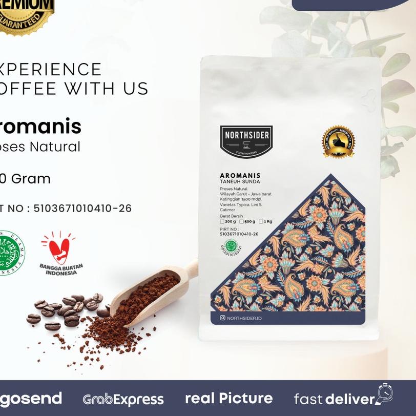 

➾ BIJI KOPI ARABIKA AROMANIS NATURAL - 200GR NORTHSIDER COFFEE ✼
