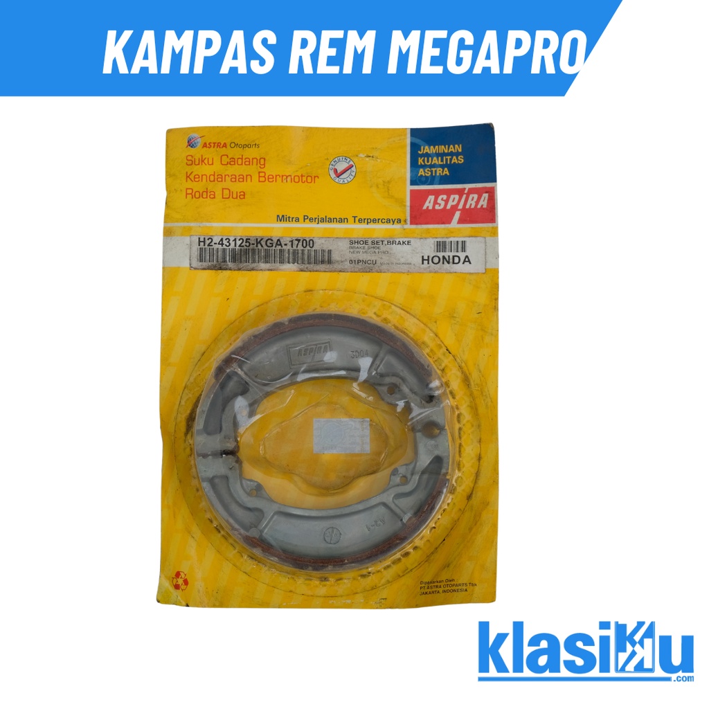 Kampas Campas Rem Belakang  New Mega Pro New Tiger Verza ( H2-43125-KGA-1700 ) Original Aspira