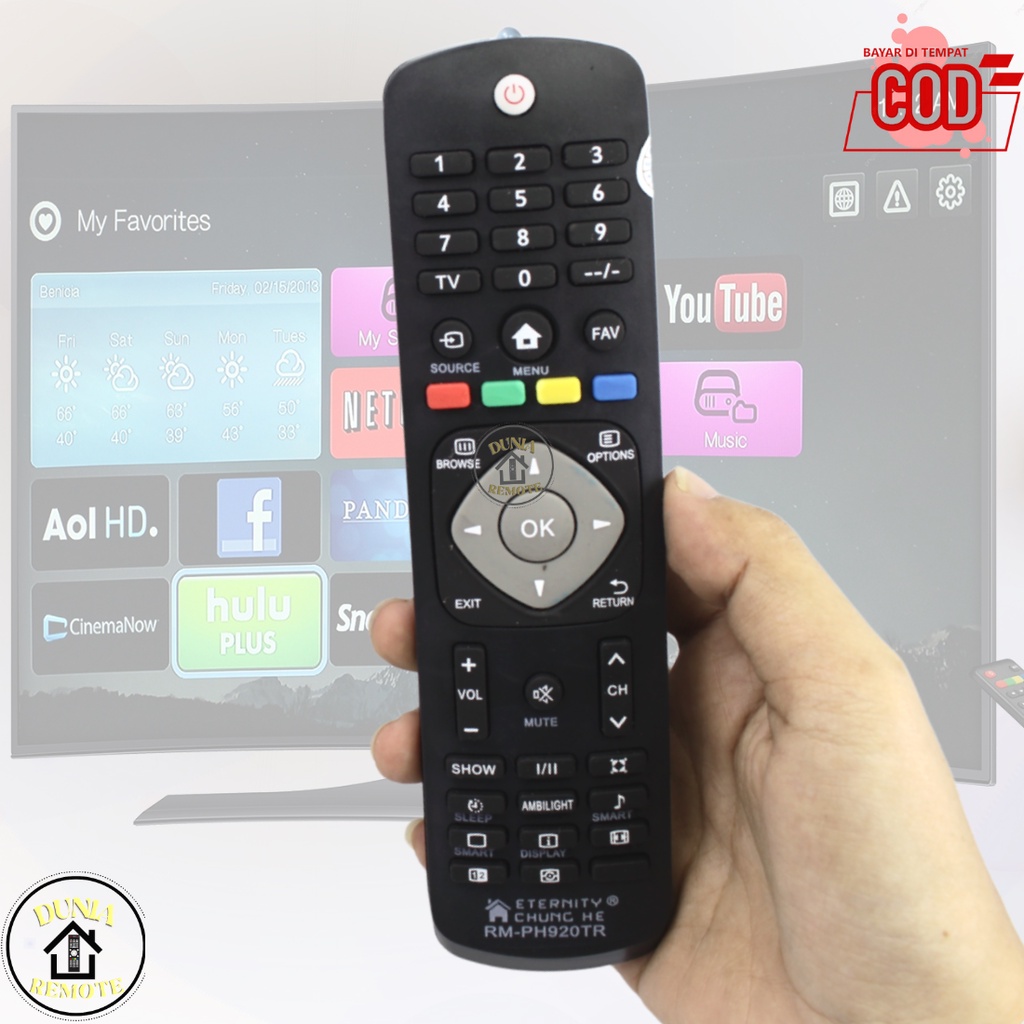 Remot Remote TV Philips SMART TV LCD LED MULTI UNIVERSAL 920tr Series